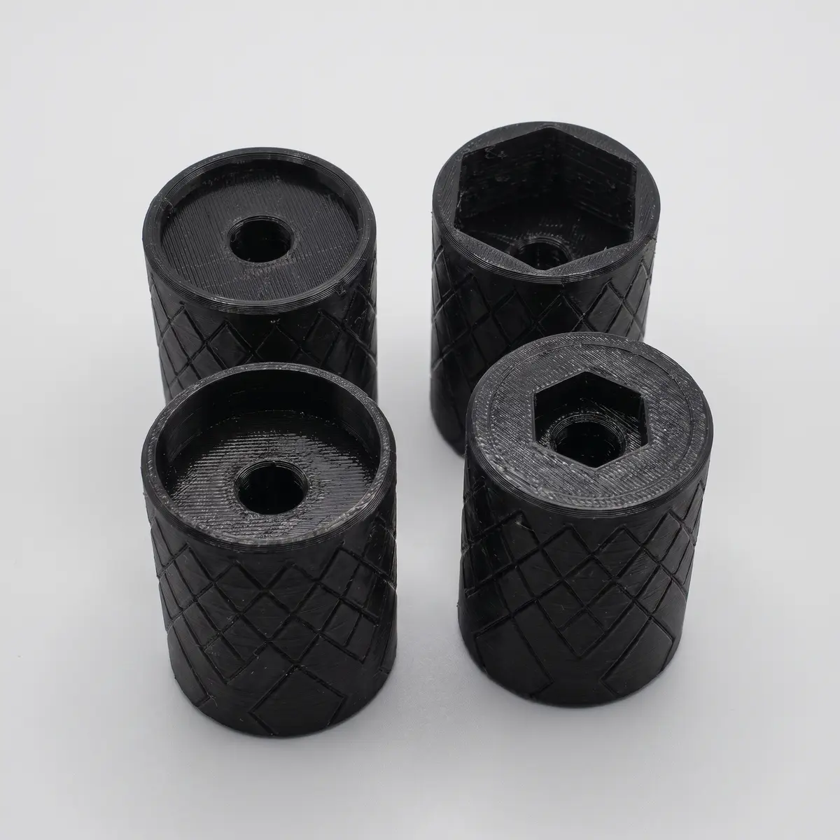 Four axle sliders for front and rear axle