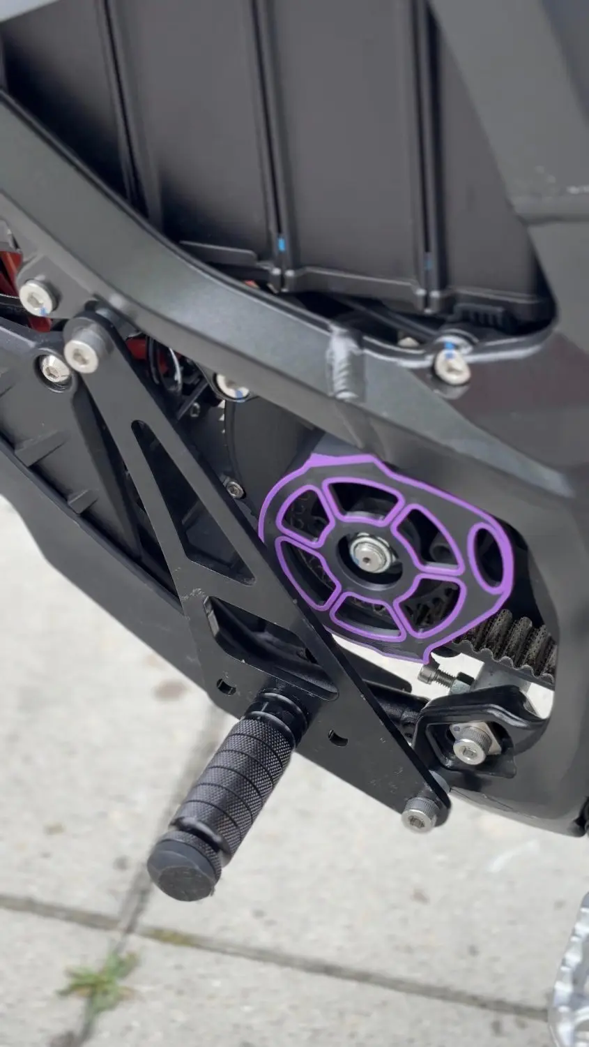 Left belt cover on the Sur-Ron Ultra Bee