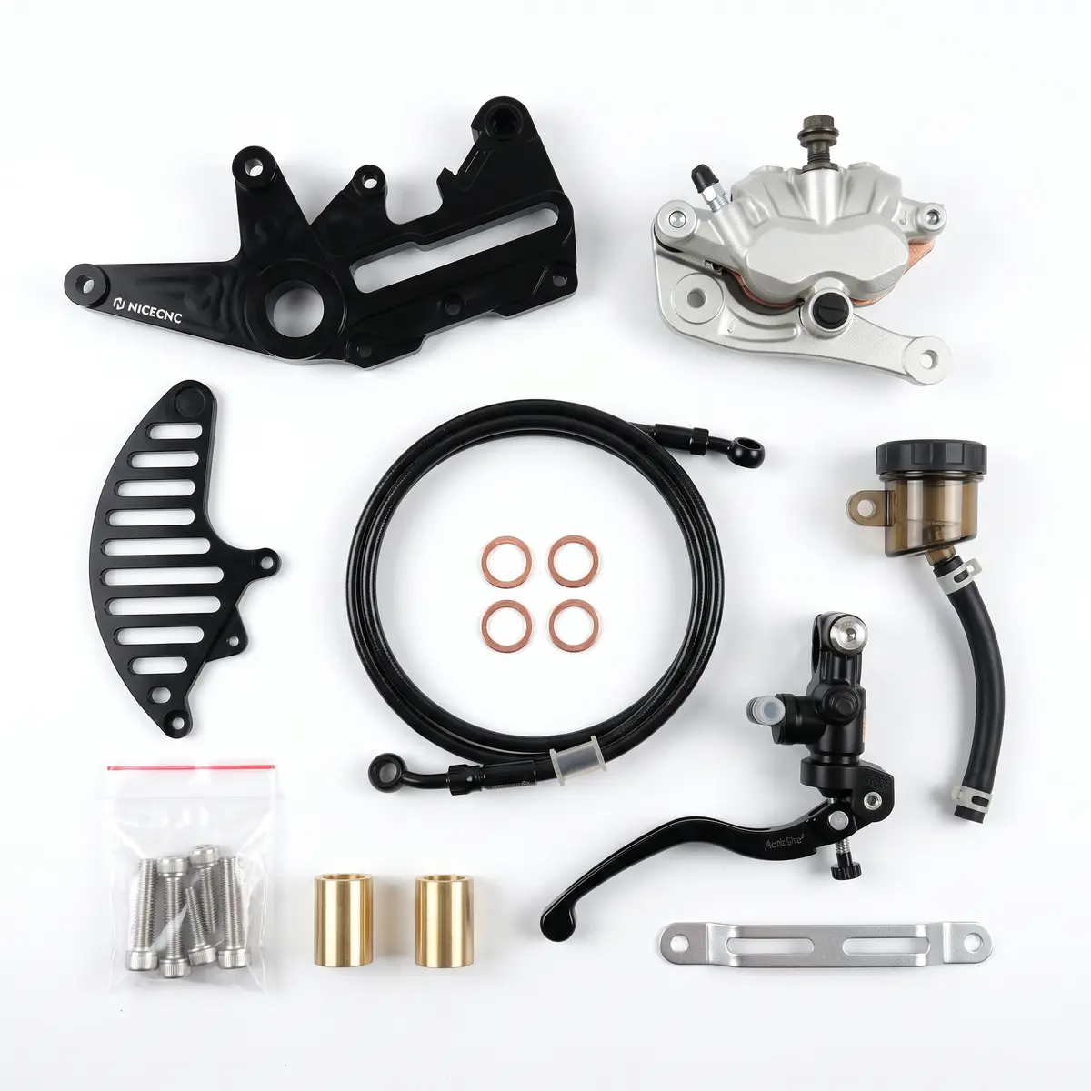 All parts of the left-hand rear brake kit